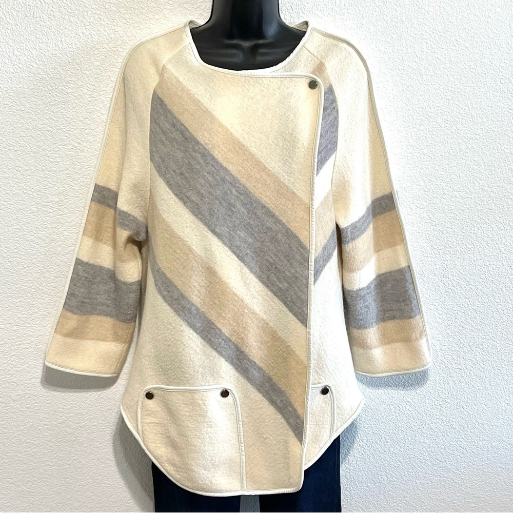 Chico's Woman 100% WOOL Cardigan Coat Sweater Size S